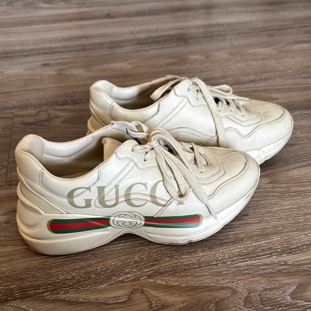 Gucci Cream Sneakers with Logo